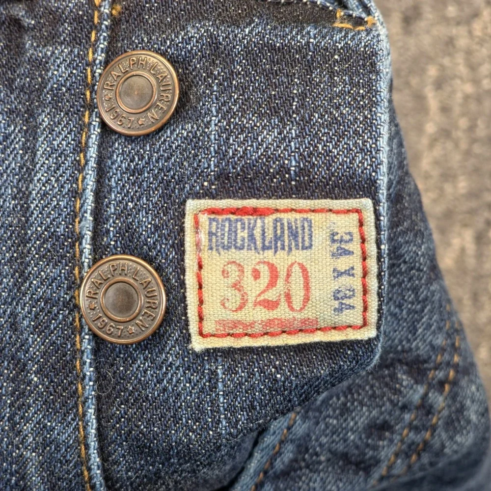 Polo Ralph Lauren Rockland 320 Jeans Men 34x34 Button Fly Distressed Flap Pocket